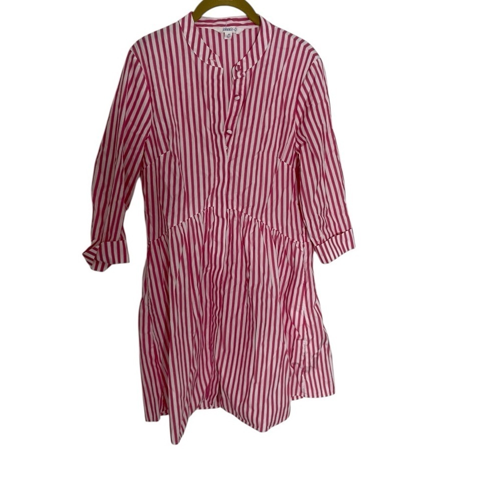 Johnnie-O Striped Pink and White Addie Shirt Dress XS